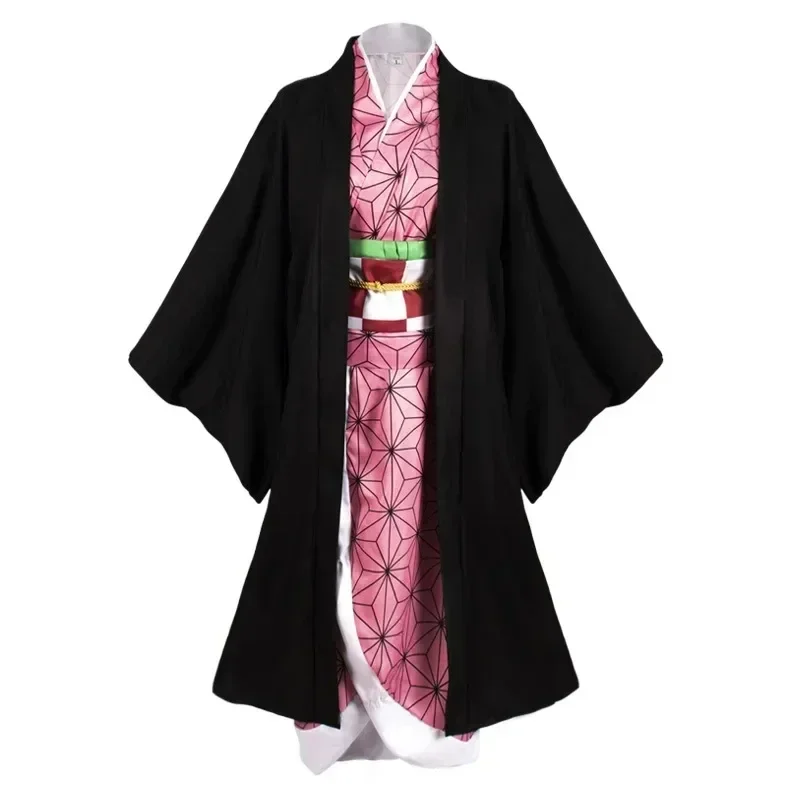 Anime Cosplay Nezuko - アニメ竈門禰豆子コスプレ衣装着物コスプレウィッグ毛髪ハロウィンカーニバル女性衣装