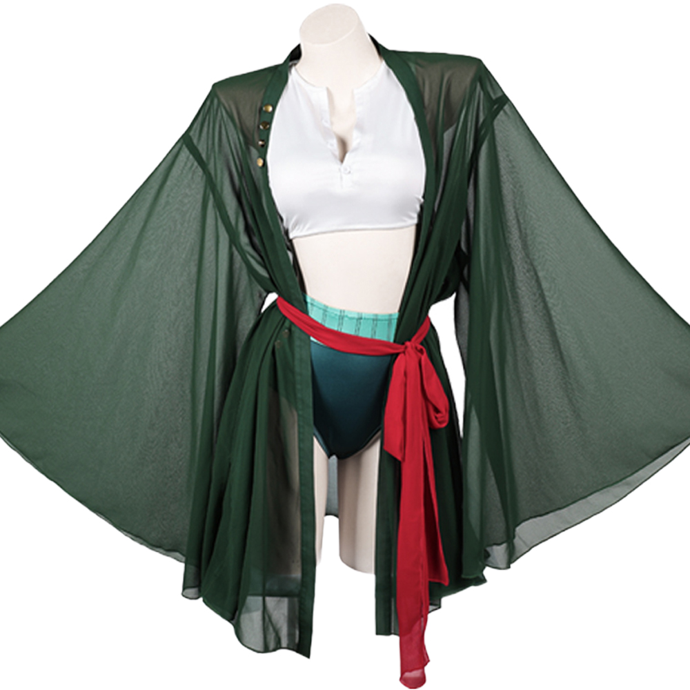 Anime Zoro Cosplay Female - 海賊レディロロノアのゾロ水着コスプレファンタジーセクシーなスーツアニメ女性コスチューム変装ハロウィン大人女性パーティー衣装