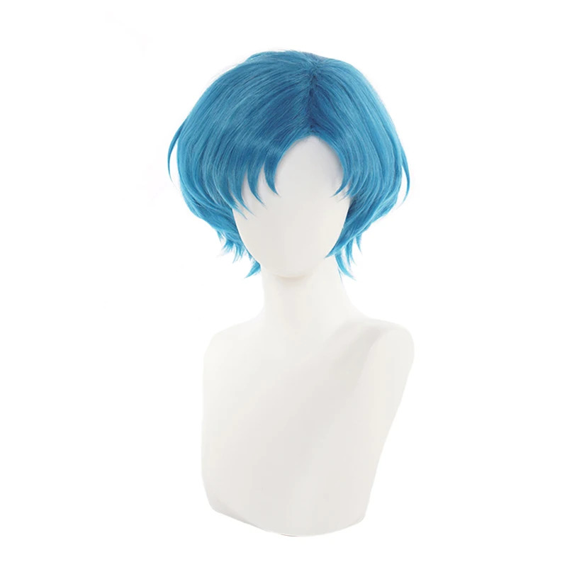 Anime Cosplay Blue Hair - vivi 2025高品質セーラーマーキュリー水野亜美コスプレウィッグ風ショートシアンブルー耐熱性合成毛アニメウィッグ + W