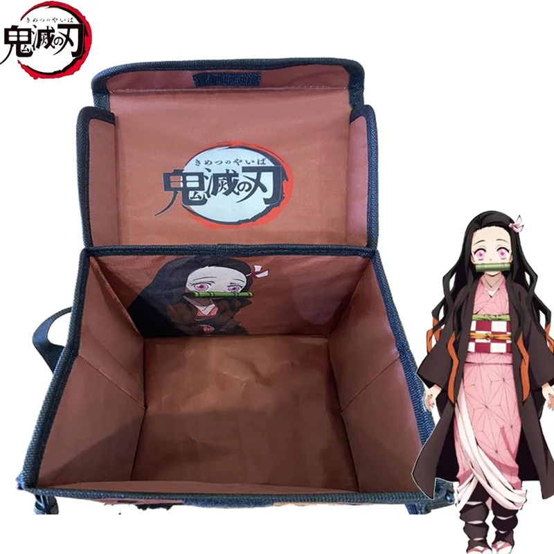Anime Cosplay Nezuko - アニメコスプレ竈門禰豆子バックパックボックスクリエイティブ Pringting キャンバス印刷折りたたみバックパックコスプレ小道具
