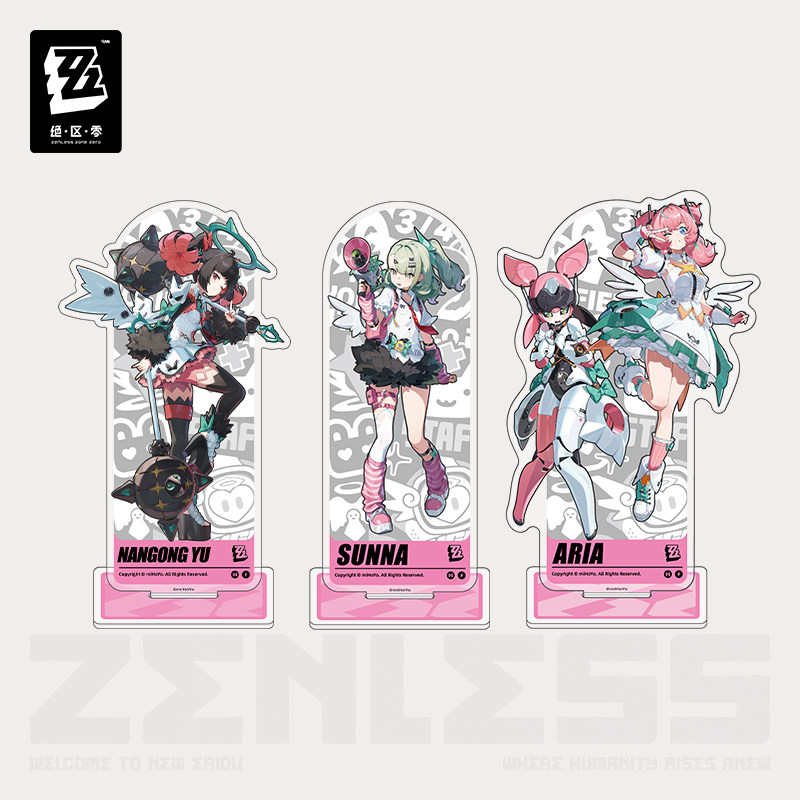 Anime Zero Cosplay - 公式ゼンレスゾーンゼロ サンナ・アリア・ナンゴン・ユ イラストシリーズ アクリルスタンドセット 欺瞞の天使 コスプレアクセサリー