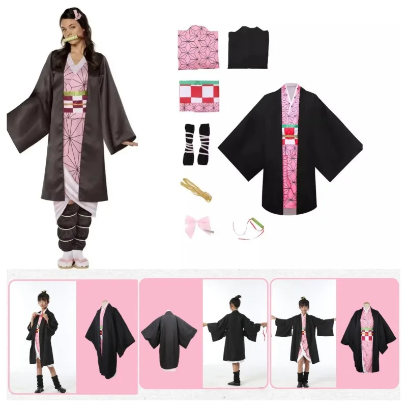 Anime Cosplay Nezuko - ハロウィンアニメ竈門禰豆子コスプレ衣装着物コスプレカーニバル女性衣装