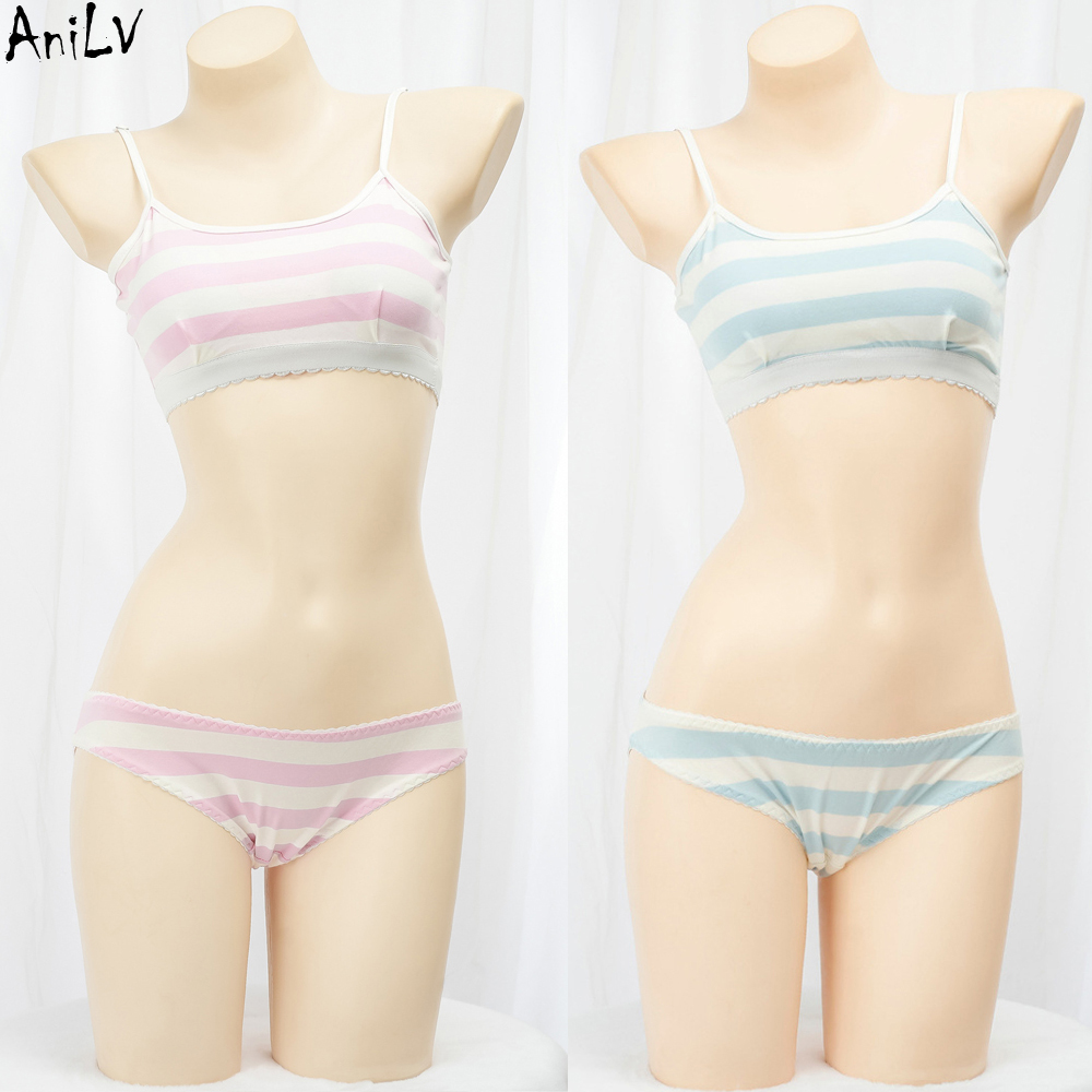 Anime Cosplay Bikini - AniLV 日本アニメストライプパジャマ下着セット PE クラス水着衣装コスプレ衣装