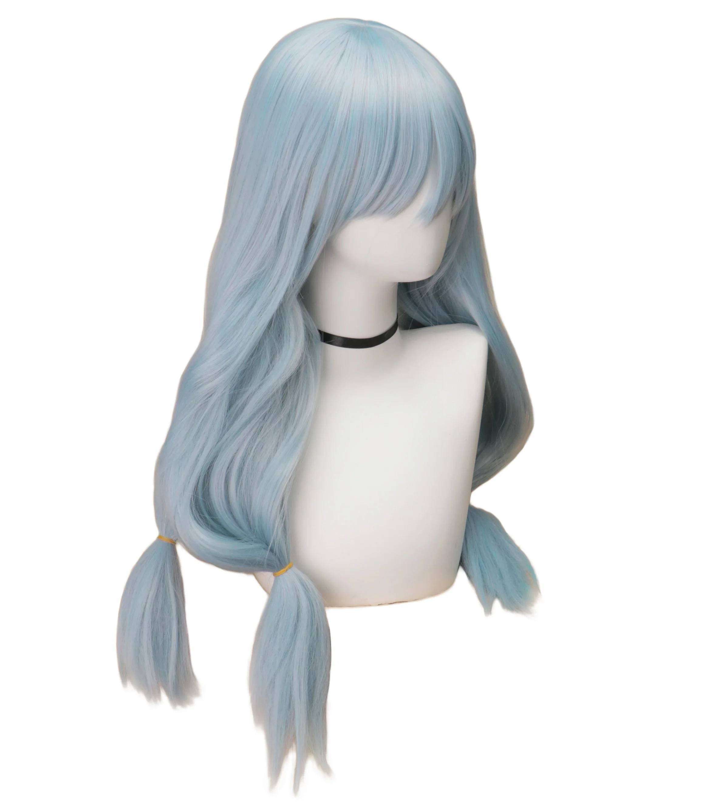 Anime Cosplay Blue Hair - アニメマヒトコスプレ呪術廻戦マヒト衣装ウィッグ青髪 3 ロングポニータイハロウィン人工毛パーティーウィッグ Cos
