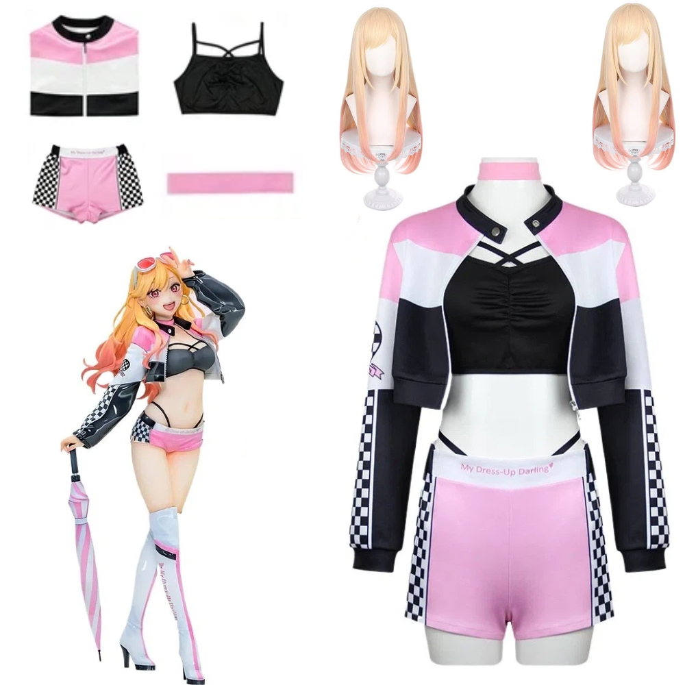 Kitagawa Anime Cosplay - アニメマリン北川私のドレスアップダーリンレーシングスーツコスプレ衣装オートバイ機関車衣装セットハロウィンカーニバルパーティー