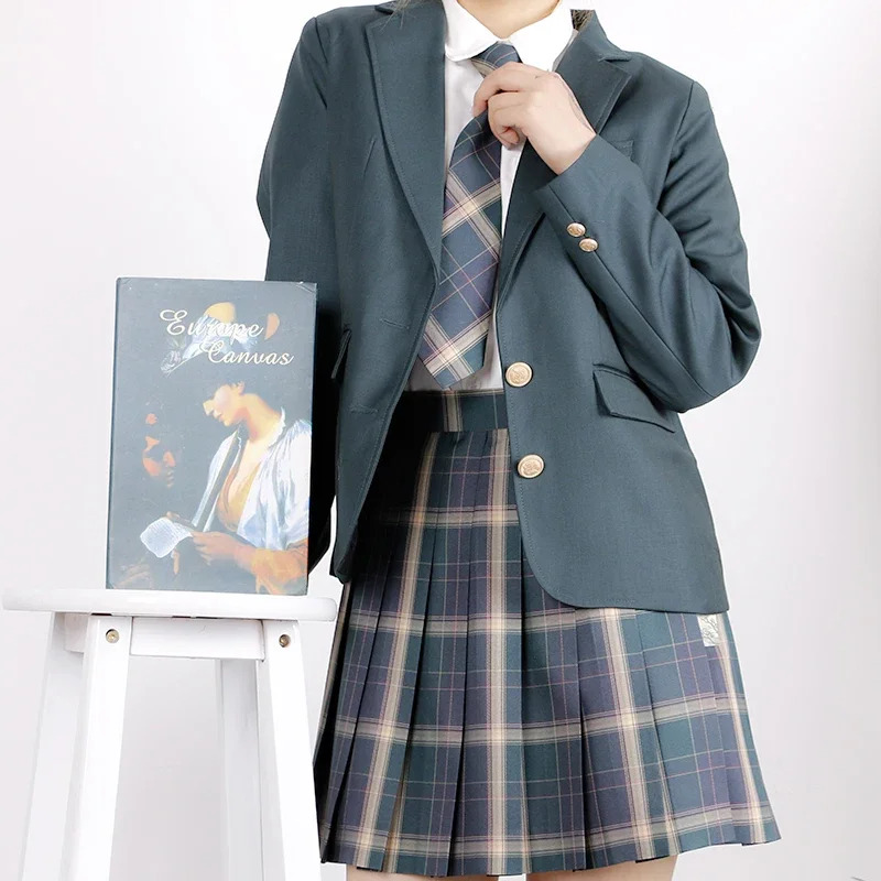 Anime Cosplay Korean Girl - 卒業制服ブレザー女性カーディガン JK スーツコート日本の女の子韓国の高校生制服コスプレ用オール-NM33