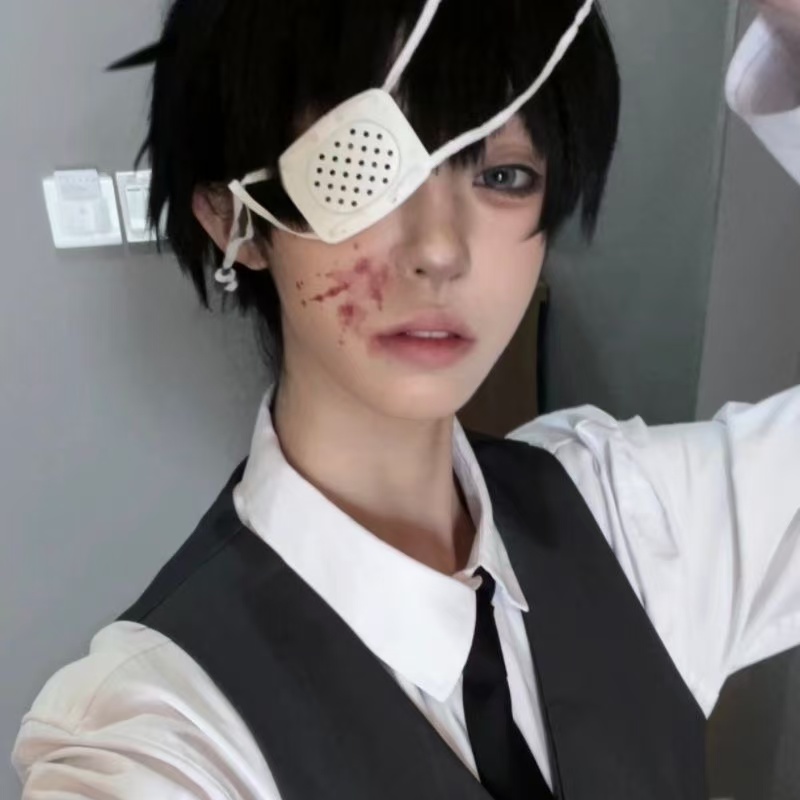 Tokyo Ghoul Mask - 白色和風医療ヤンデレアイパッチアニメカネキケンコスプレ片目アイマスク