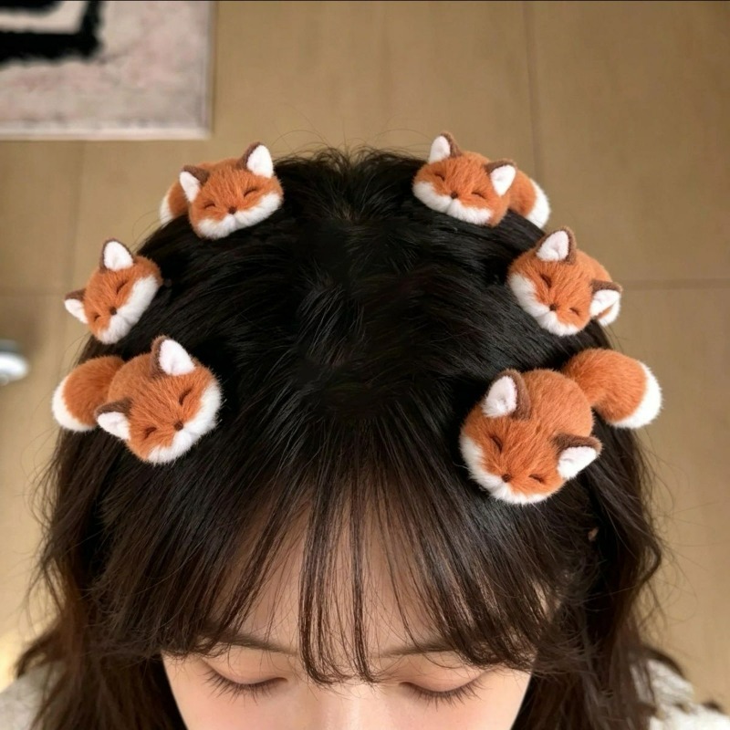 Anime Cosplay Korean Girl - 1/4 個 3D ぬいぐるみヘアクリップかわいい動物ヘアピンサイドバレッタクリップ面白いアニメコスプレ帽子ハンドバッグアクセサリー女性ガール