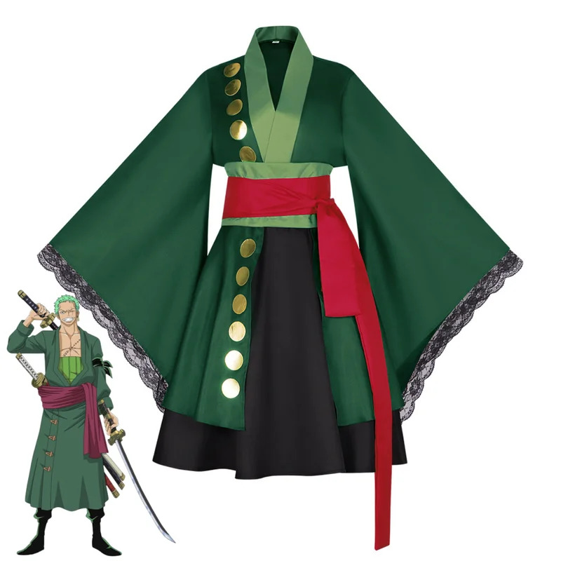 Anime Zoro Cosplay Female - 2025年 aaa アニメ ロロノア・ゾロ コスプレ衣装 ワノ国