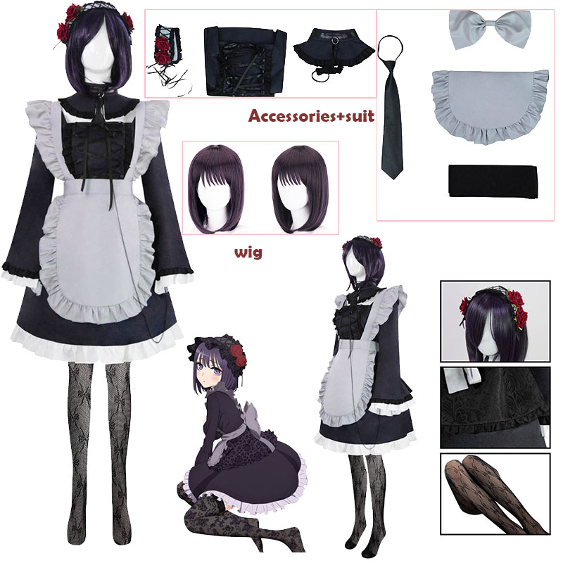 Kitagawa Anime Cosplay - コミックマイドレスアップダールコスプレ衣装北川マリンガールウィッグストッキングドレスセクシーメイド制服フルセットハロウィンカーニバル用