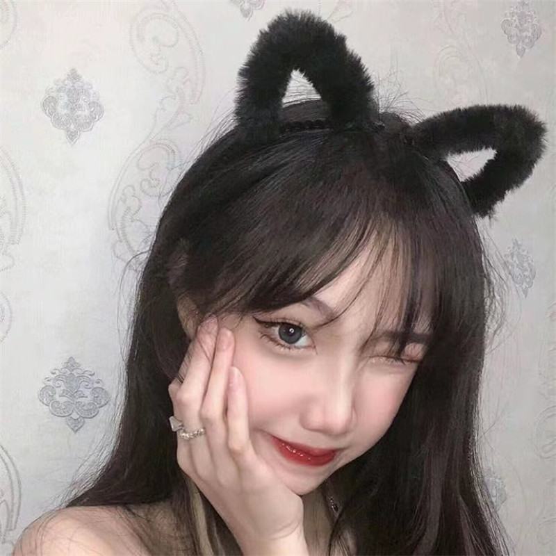 Anime Cosplay Korean Girl - かわいい毛皮のような子猫の耳ヘアバンドぬいぐるみ猫耳帽子アニメコスプレロリータパーティー写真撮影ヘアアクセサリー女性女の子用