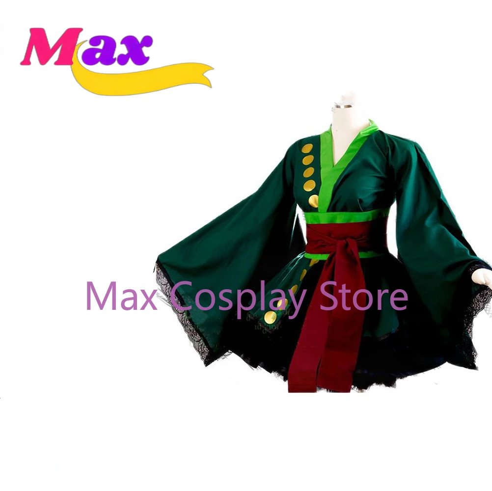 Anime Zoro Cosplay Female - マックスアニメコスプレ衣装ゾロロリータ着物ドレスフルセットカスタムメイド女性ハロウィンギフトカスタムサイズ