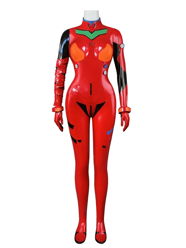 Anime Cosplay Bodysuit - 新しいエヴァシキナミアスカ・ラングレー・ソリュージャンプスーツスーツボディスーツ女性のためのアニメアスカエヴァ PU ジャンプスーツコスプレ衣装 2026