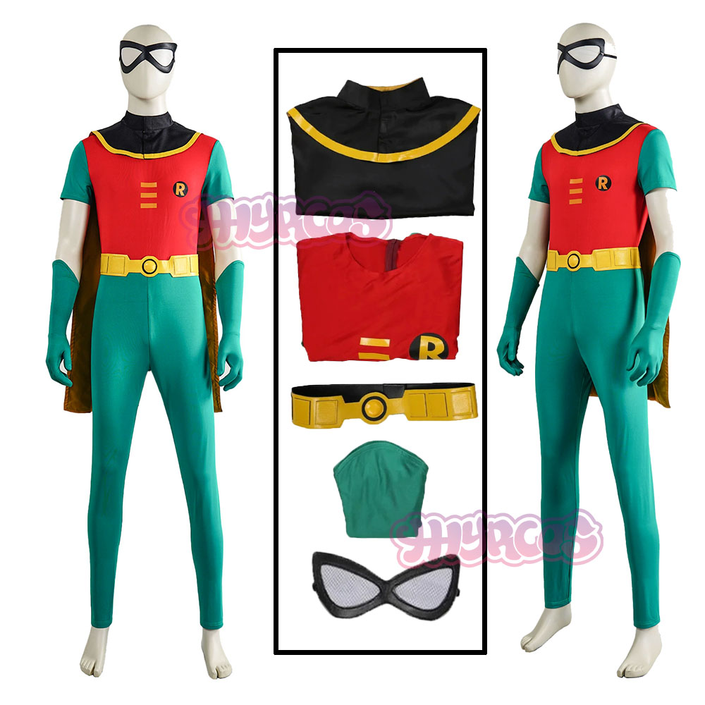 Anime Cosplay Glasses - 5 個 RRobin コスプレ衣装メガネジャンプスーツマント手袋ユニセックス大人用ハロウィンパーティーコスプレ衣装パフォーマンス制服