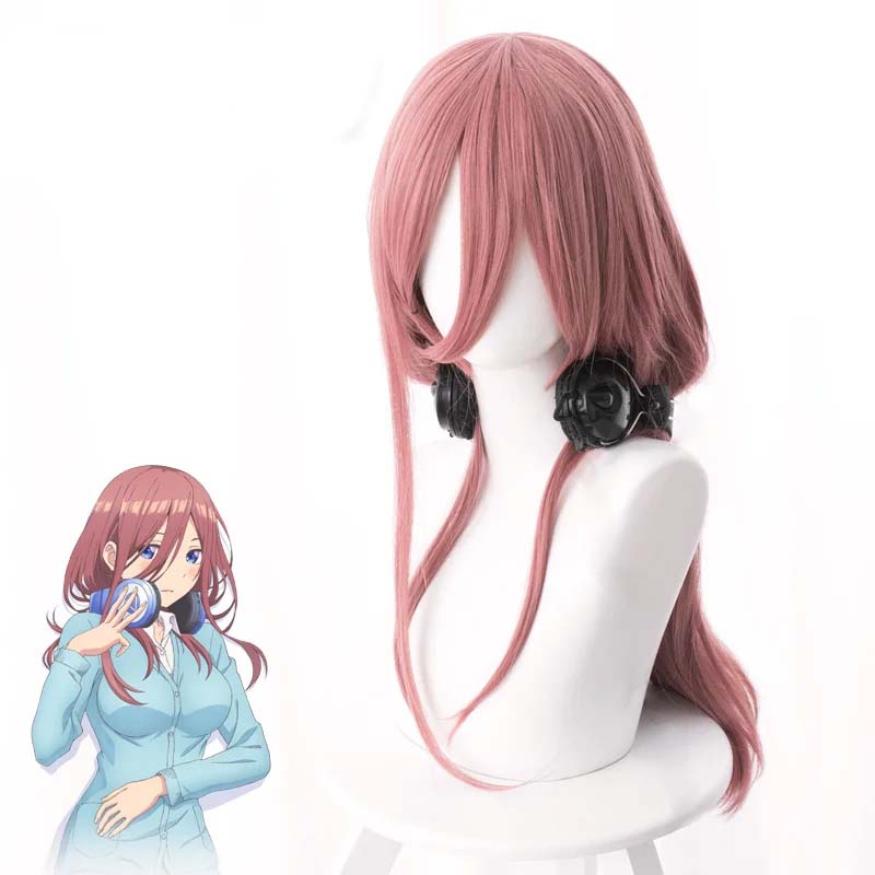 Quintuplets Anime Cosplay - ダークピンク 50cm 耐熱 コスプレ アニメウィッグ 高品質