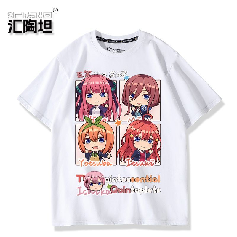 アニメ五等分の花嫁コスプレプリント半袖 Tシャツカジュアル  - Quintuplets Anime Cosplay のレビューと価格