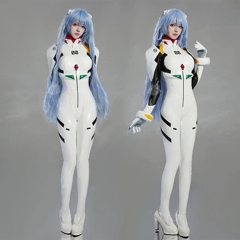 綾波レイ プラグスーツ コスプレ衣装 ホワイト PU レザー - Anime Cosplay Bodysuit のレビューと価格