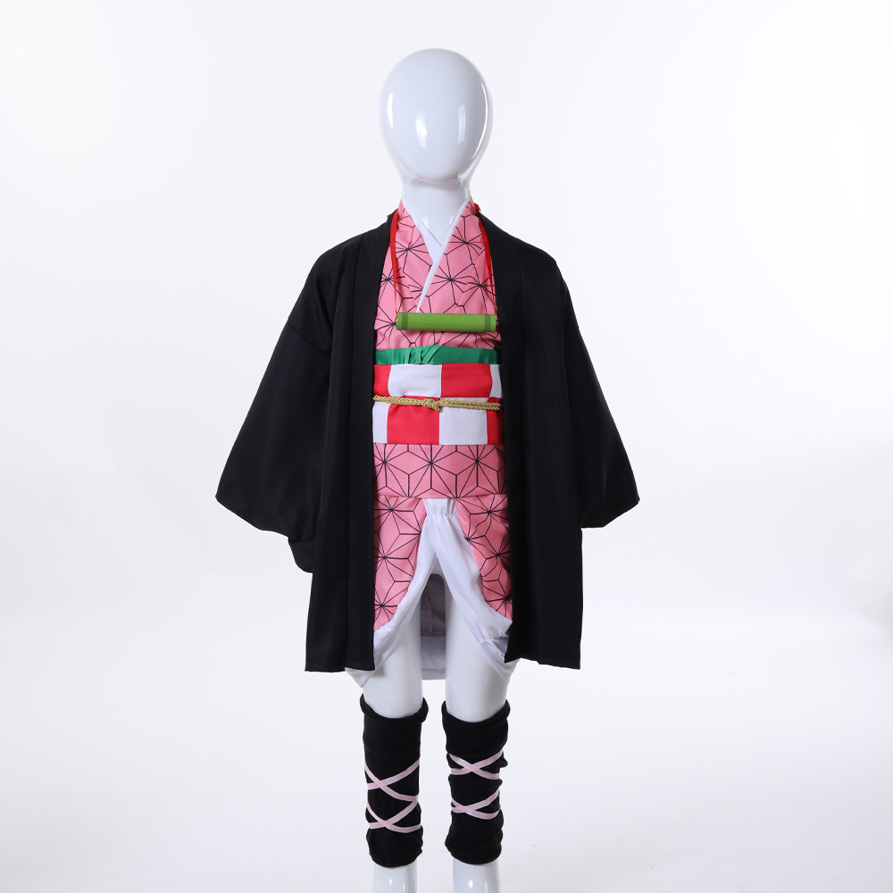 竈門禰豆子コスプレセット 日本風着物 ピンク着物 竹製口枷付 - Anime Cosplay Nezuko のレビューと価格