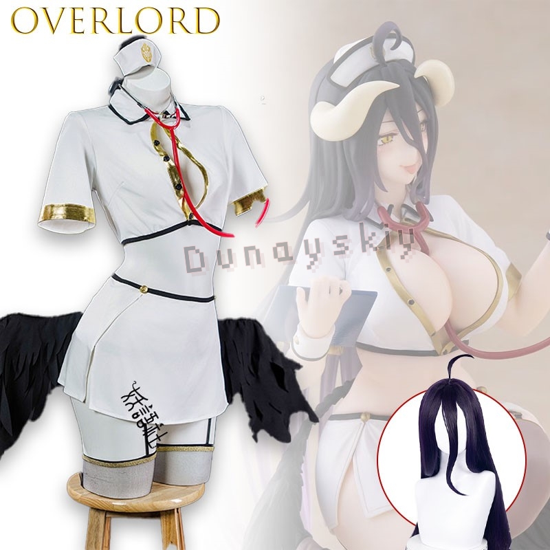 オーバーロードアルベドゴシック天使ナースコスプレ衣装ミニドレ - Anime Cosplay Albedo のレビューと価格