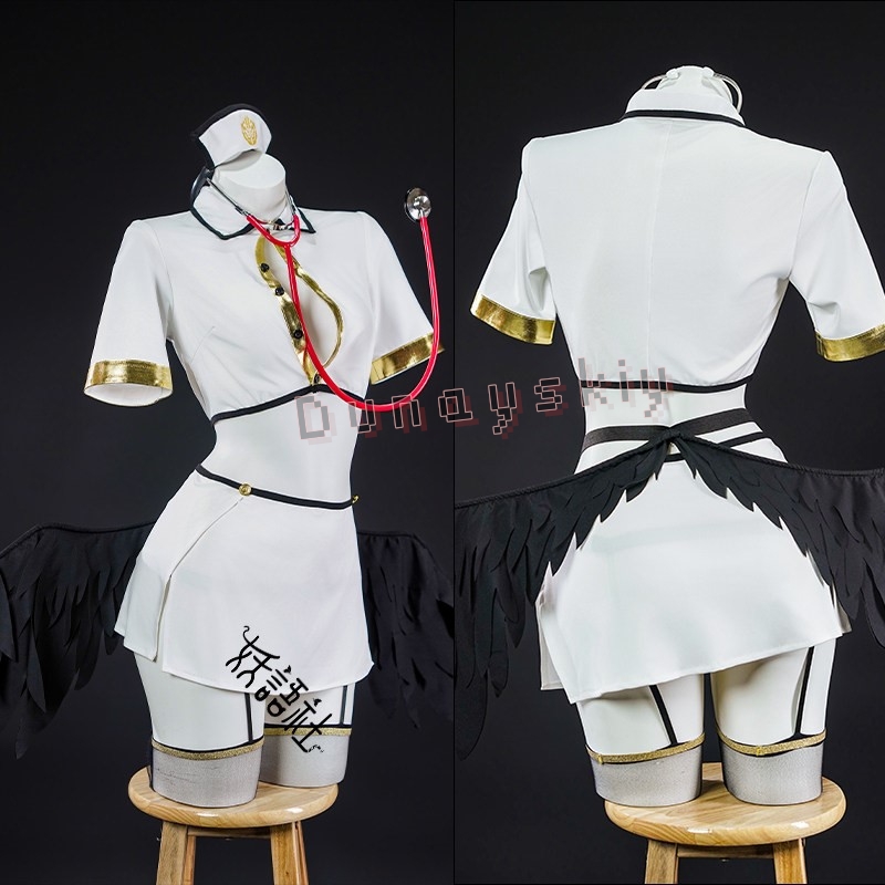 オーバーロードアルベドゴシック天使ナースコスプレ衣装ミニドレ - Anime Cosplay Albedo のレビューと価格
