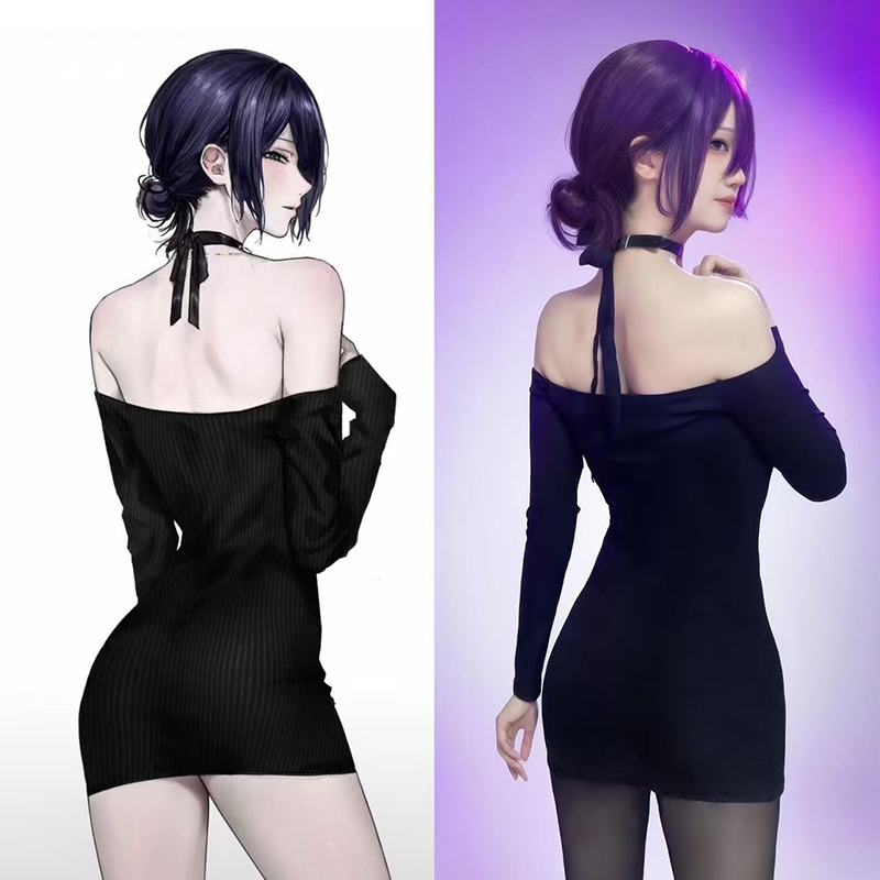 アニメチェーンソーマンレゼコスプレ衣装女性ドレス黒セクシーな - Anime Cosplay Chainsaw Man のレビューと価格