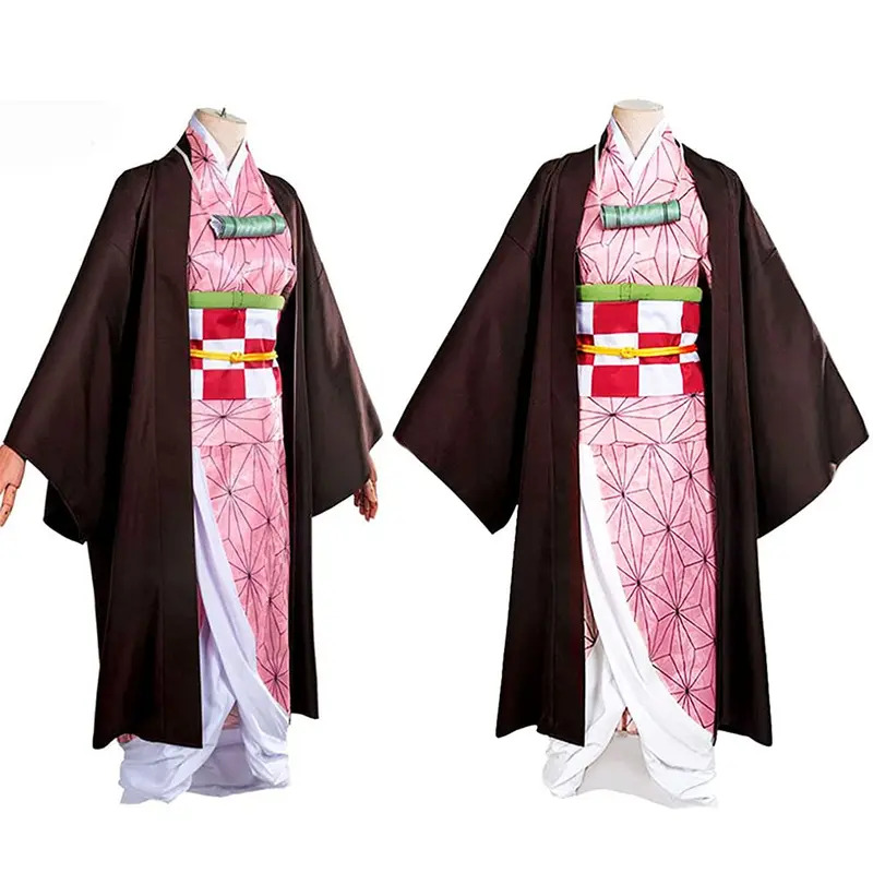 新しいハロウィンコスプレアニメ鬼滅の刃カマドネズココスプレ衣 - Anime Cosplay Nezuko のレビューと価格