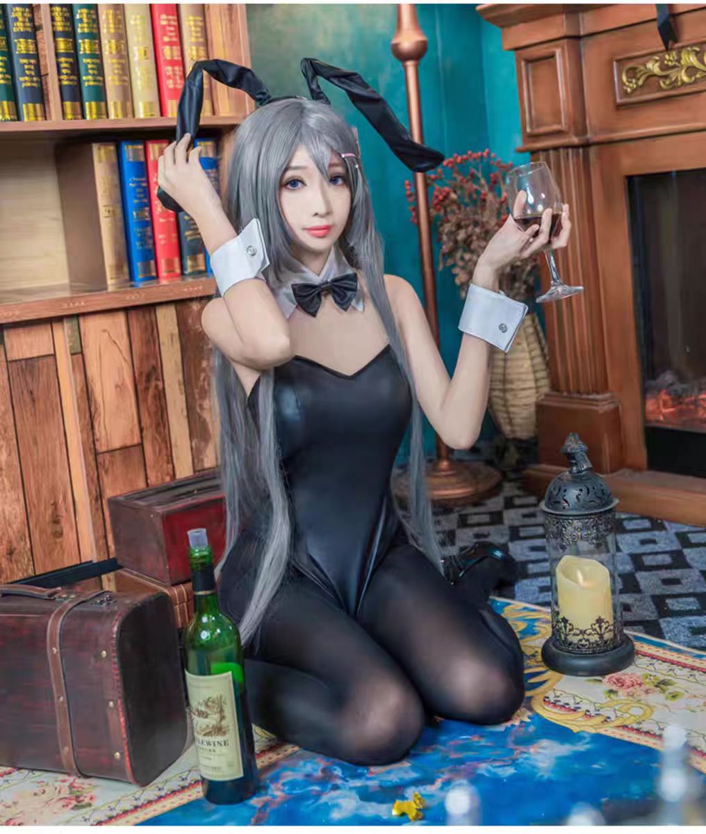 セクシーなバニーガール桜島麻衣コスプレ衣装ジャンプスーツバニ - Anime Cosplay Bodysuit のレビューと価格
