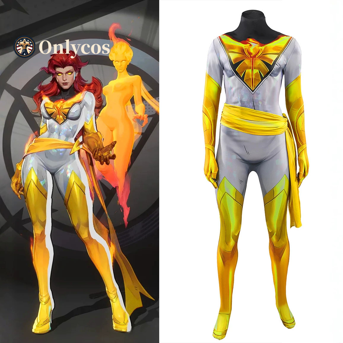 ライバルズ ホワイト クラウン フェニックス ジーン グレイ - Anime Cosplay Bodysuit のレビューと価格