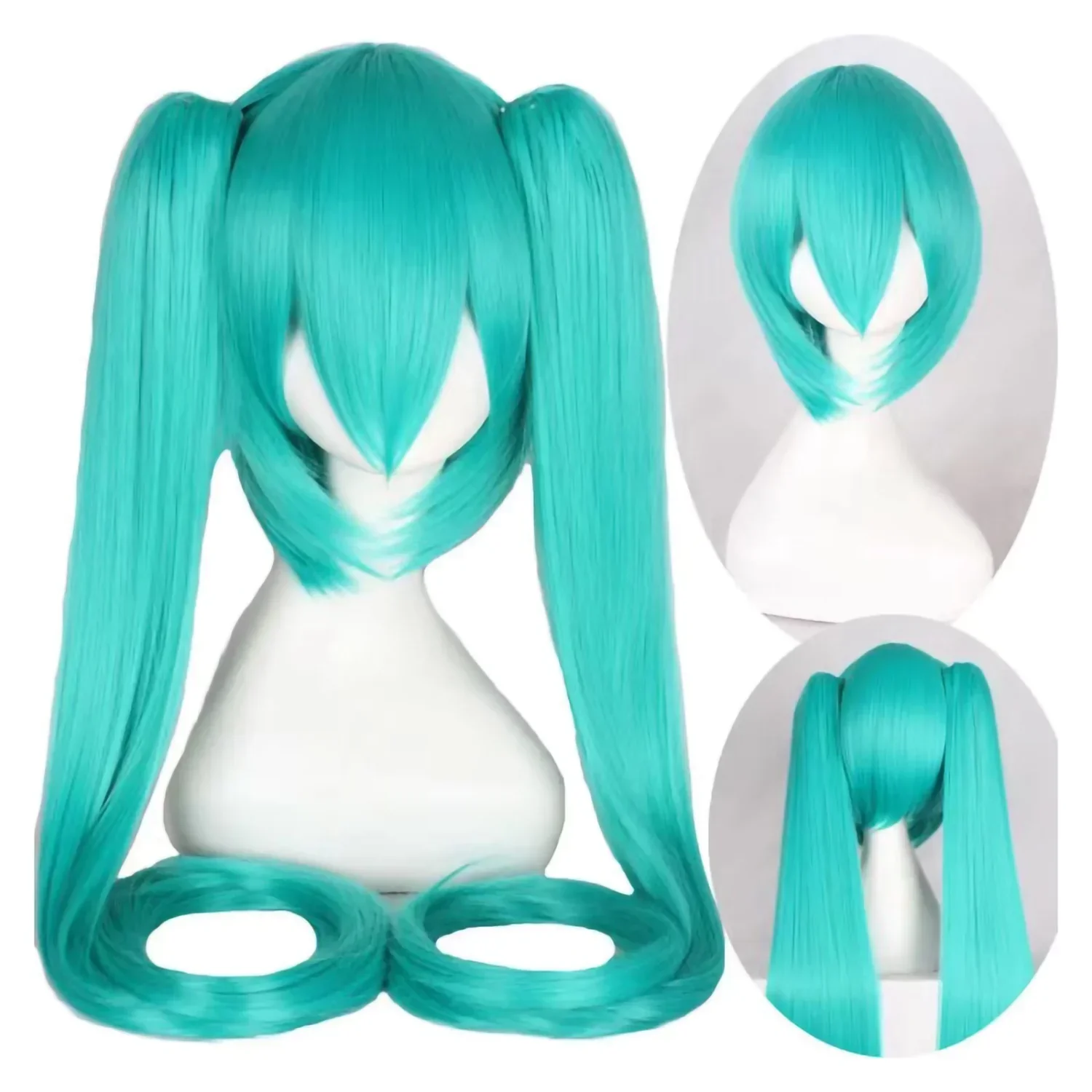 2026 ミク コスプレウィッグ 105 センチメートルロン - Anime Cosplay Blue Hair のレビューと価格