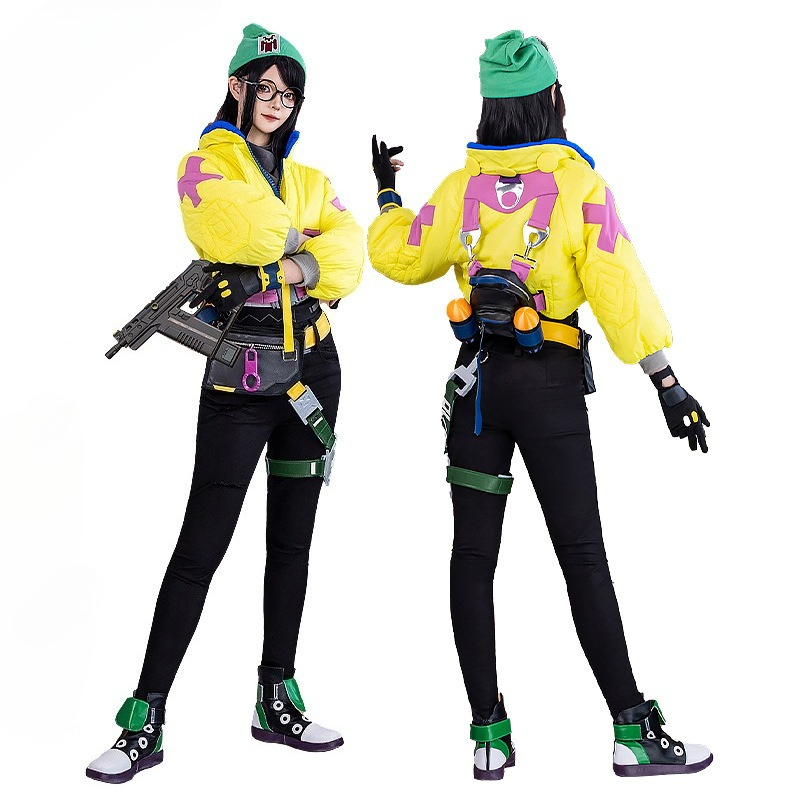 ヴァロラントキルジョイコスプレ衣装フルセット黄色のテックウェ - Anime Cosplay Glasses のレビューと価格
