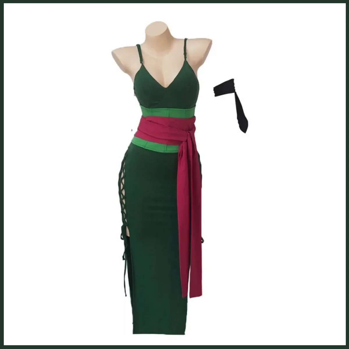 アニメロロノア・ゾロコスプレ衣装女性バージョングリーンセクシ - Anime Zoro Cosplay Female のレビューと価格