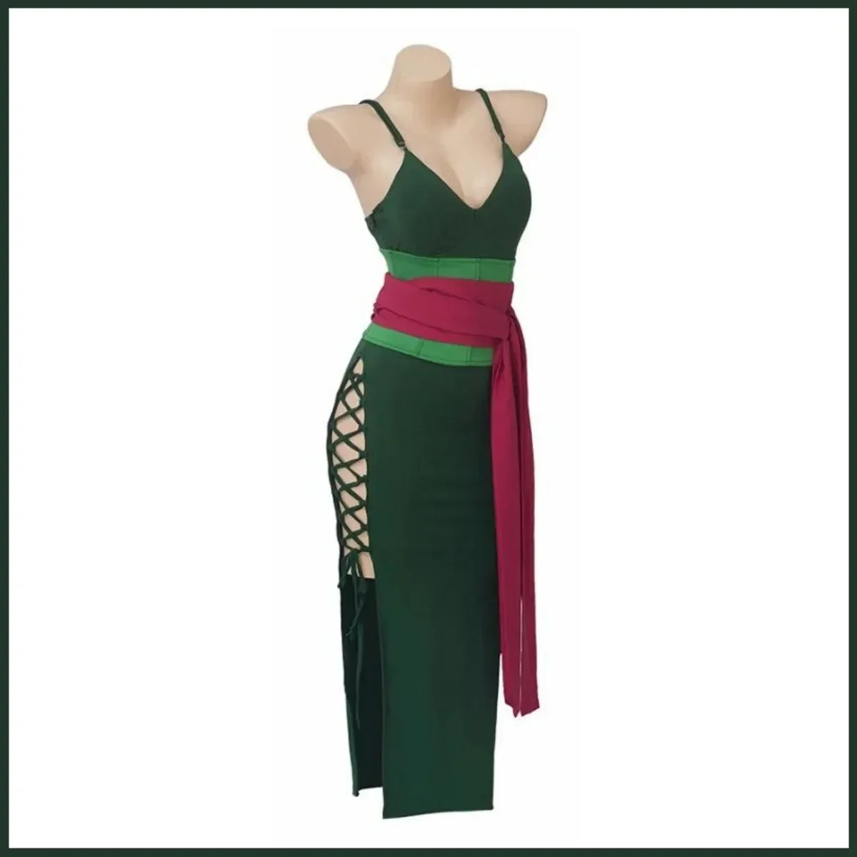 アニメロロノア・ゾロコスプレ衣装女性バージョングリーンセクシ - Anime Zoro Cosplay Female のレビューと価格