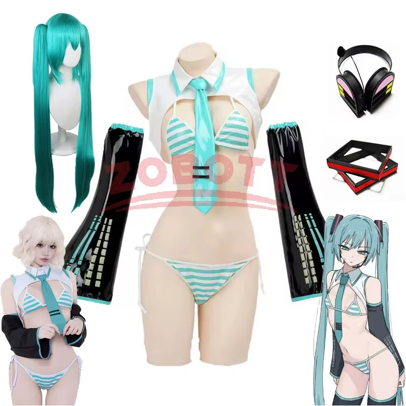 アニメミクコスプレミクフォーミュラスーツコスプレ衣装女の子雪 - Anime Cosplay Bikini のレビューと価格