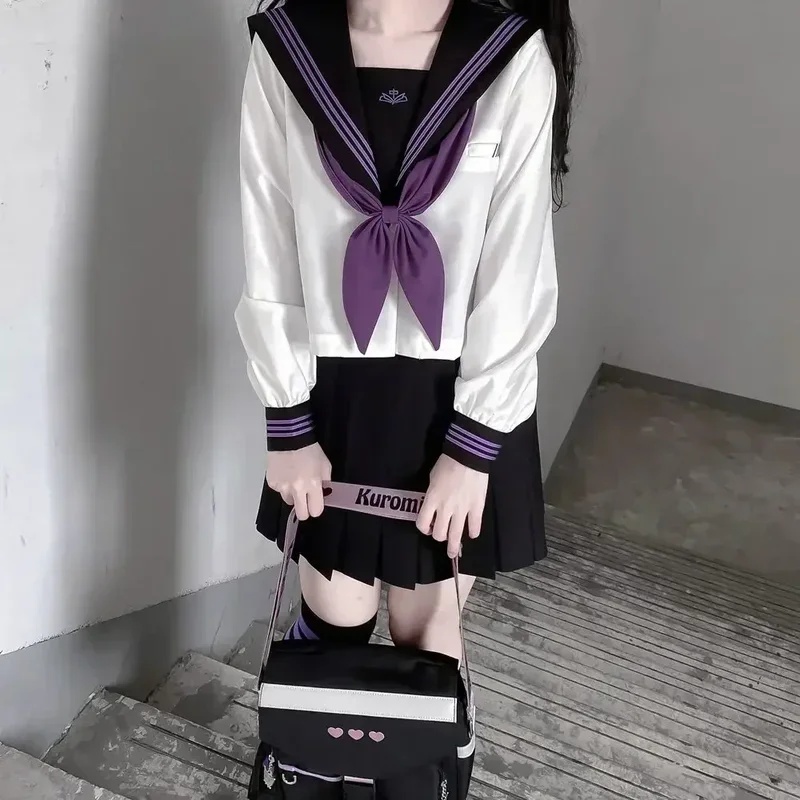 2026年高校生女子日本の制服セーラースーツ紫ネクタイ韓国学 - Anime Cosplay Korean Girl のレビューと価格