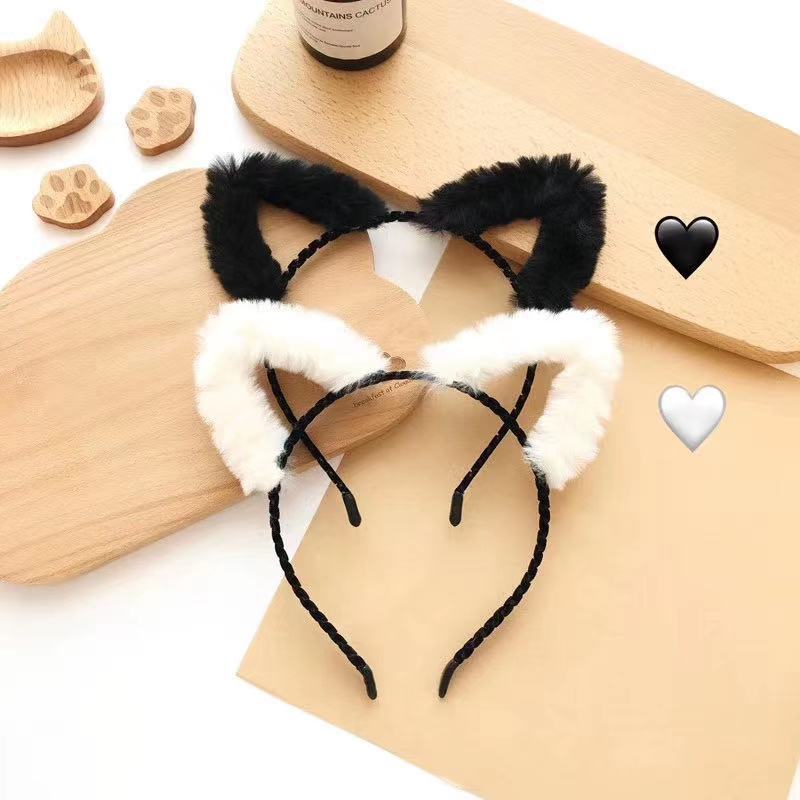 かわいい毛皮のような子猫の耳ヘアバンドぬいぐるみ猫耳帽子アニ - Anime Cosplay Korean Girl のレビューと価格