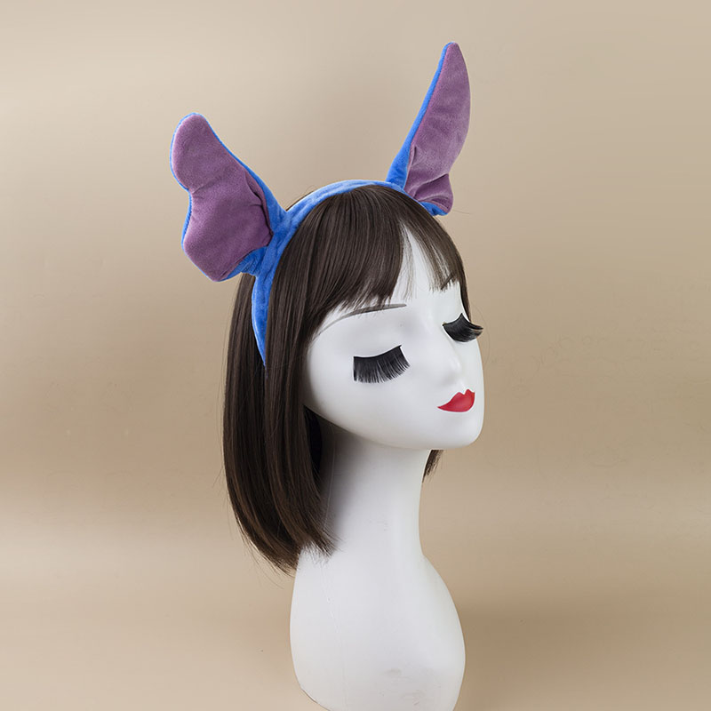 ステッチエンジェルヘッドバンド多機能ヘアキッドかわいい漫画面 - Anime Cosplay Blue Hair のレビューと価格