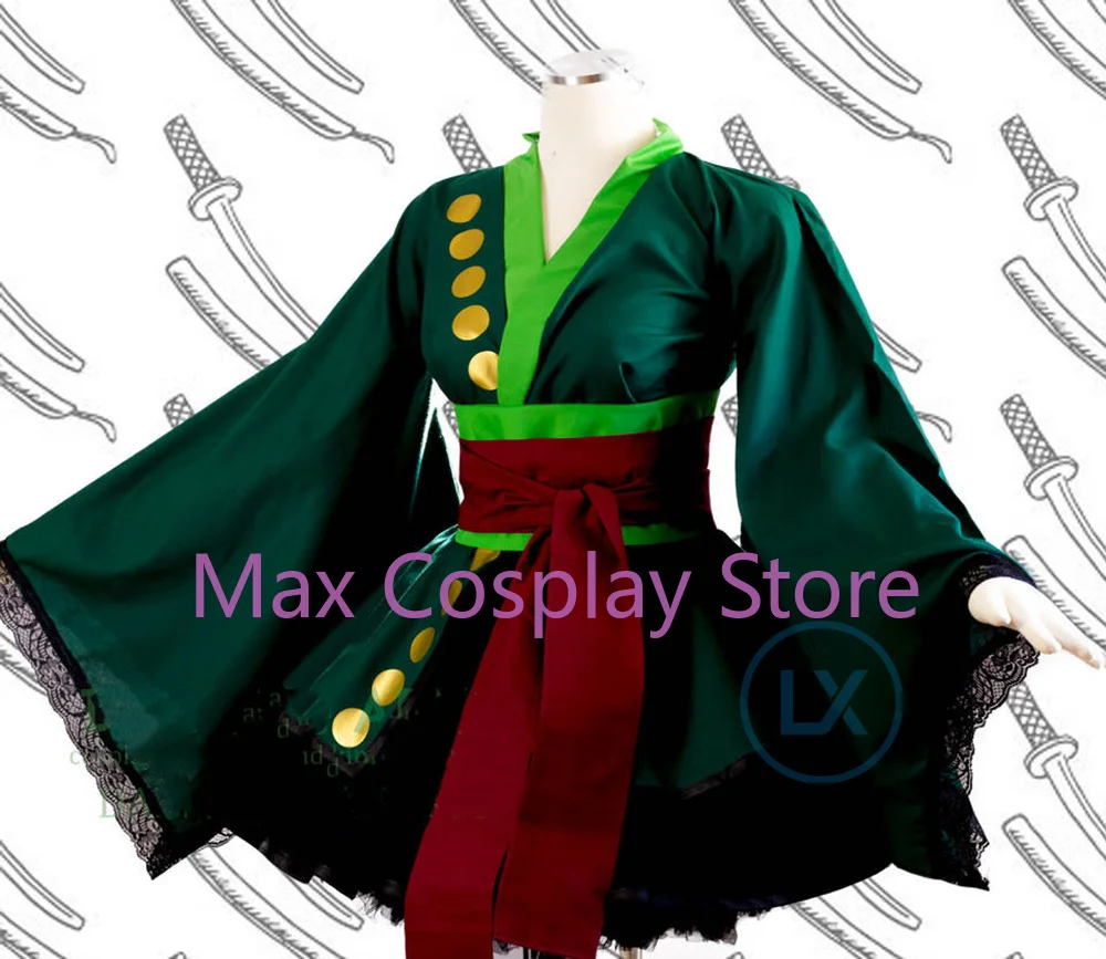 マックスアニメコスプレ衣装ゾロロリータ着物ドレスフルセットカ - Anime Zoro Cosplay Female のレビューと価格