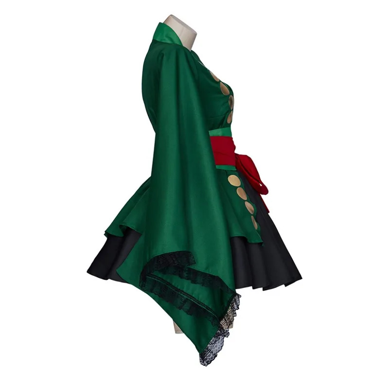 ロロノア・ゾロ女性コスプレ衣装ロリータグリーン着物ドレス女性 - Anime Zoro Cosplay Female のレビューと価格