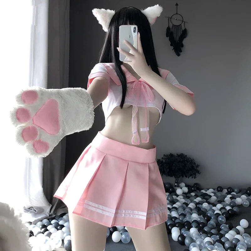 2026 韓国ショートシャツプリーツスカートエキゾチックセー - Anime Cosplay Korean Girl のレビューと価格