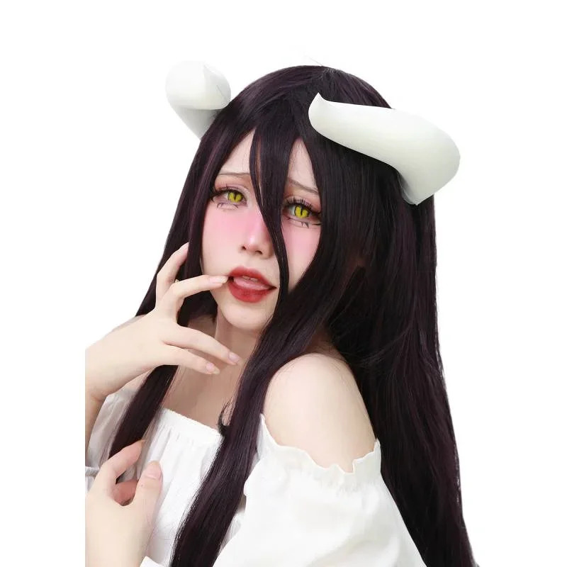 2026 ホワイトホーンズ クリップ付き ボウセットコスチュ - Anime Cosplay Albedo のレビューと価格
