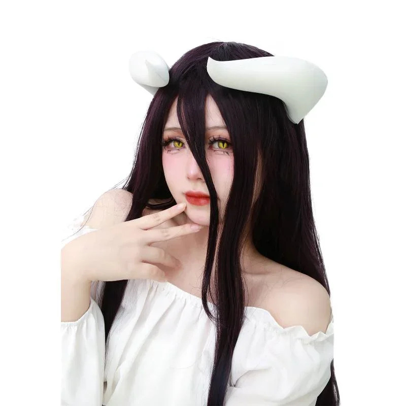 2026 ホワイトホーンズ クリップ付き ボウセットコスチュ - Anime Cosplay Albedo のレビューと価格