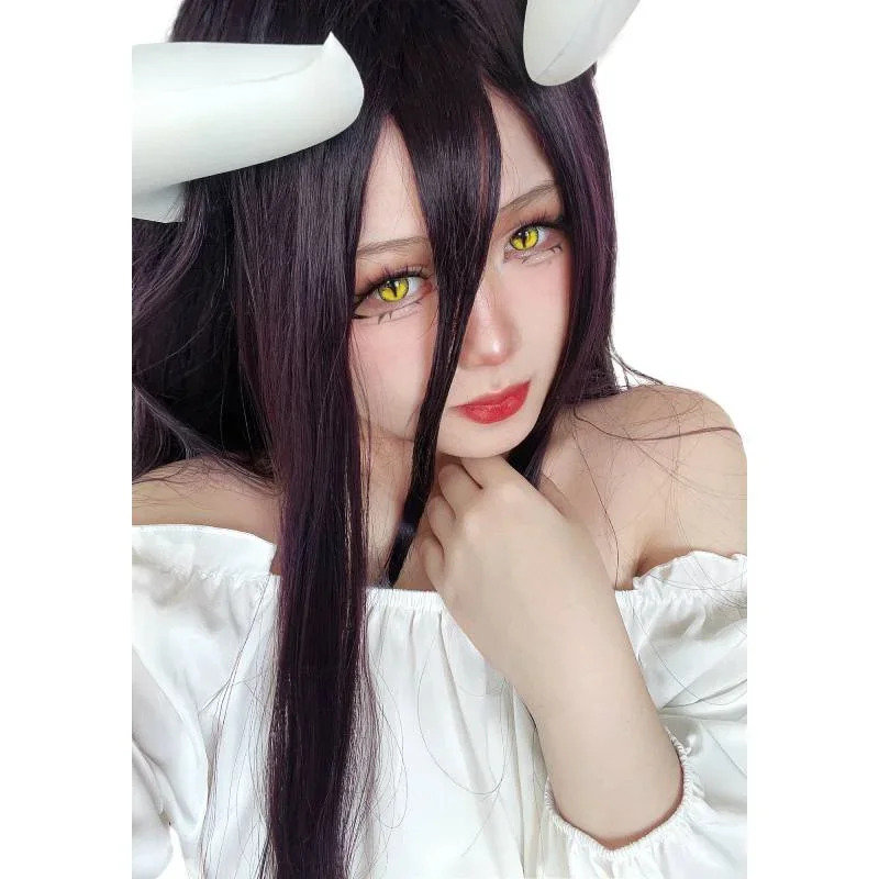 2026 ホワイトホーンズ クリップ付き ボウセットコスチュ - Anime Cosplay Albedo のレビューと価格