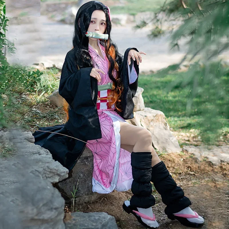 大人子供アニメ　竈門禰豆子コスチュームコスプレイヤリングフィ - Anime Cosplay Nezuko のレビューと価格
