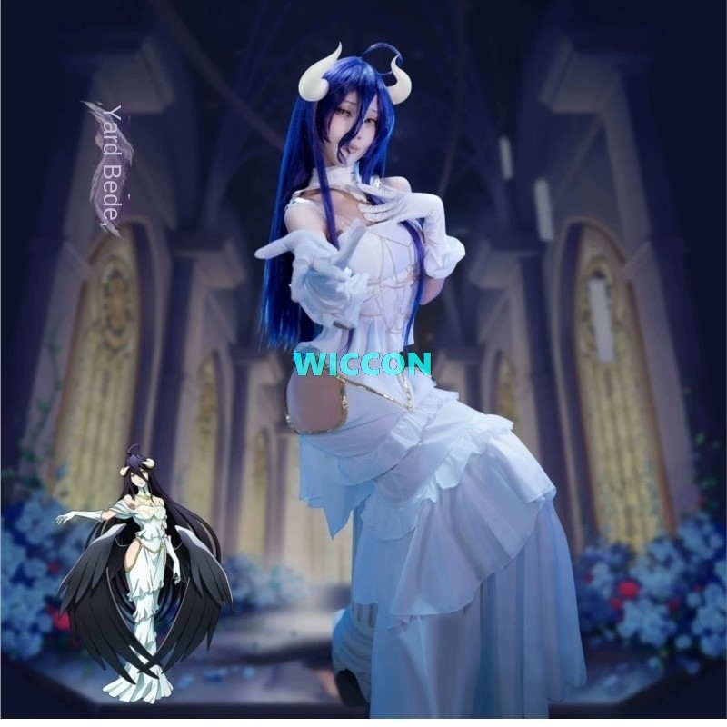 在庫あり アルベド コスチューム ウィッグ 女性用 ホワイト - Anime Cosplay Albedo のレビューと価格