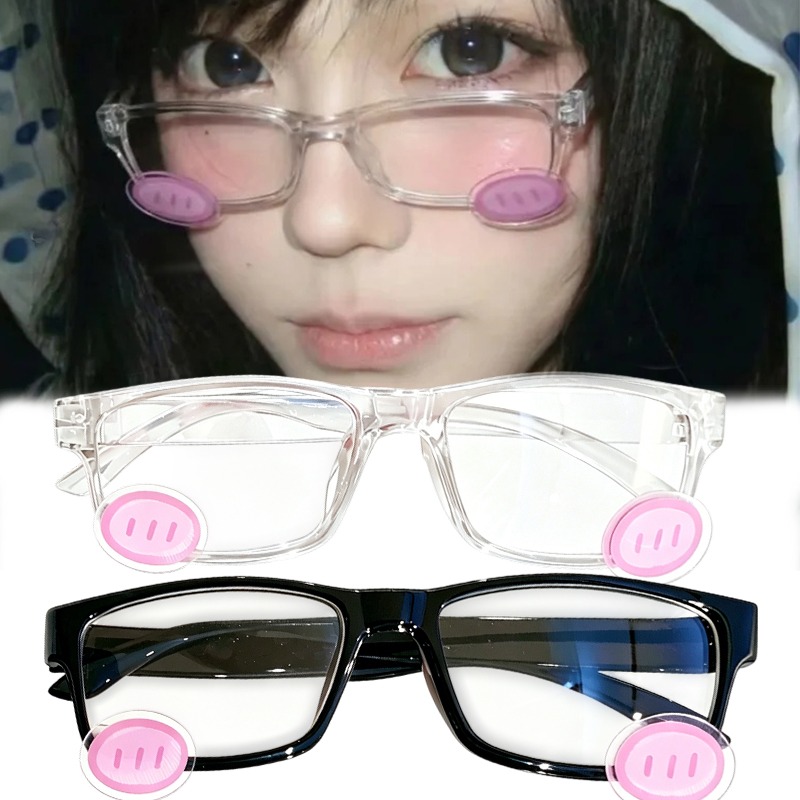 かわいい赤面メガネアニメスタイル透明レンズコスプレ写真小道具 - Anime Cosplay Girl Photo のレビューと価格